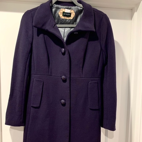 J Crew Plum Carlin Wool Dress Coat sz Small - Picture 4 of 13
